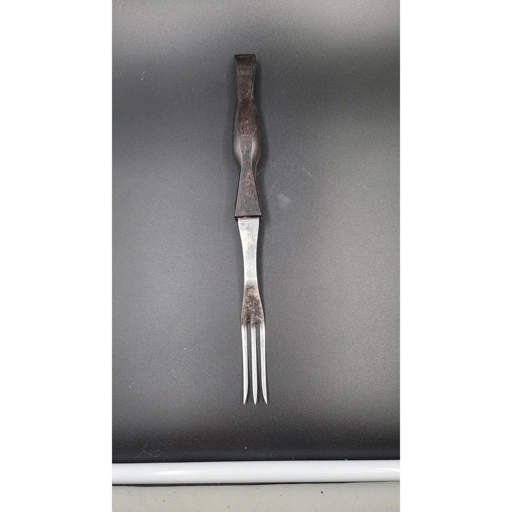Cutco 1726 Turning Fork 3 Prong Dark Brown Handle USA Made